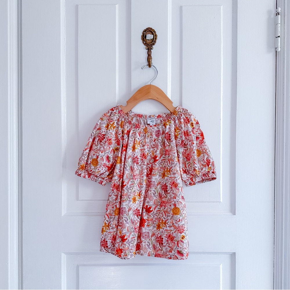 J. Crew Kids Floral Peasant Top in Red and Yellow